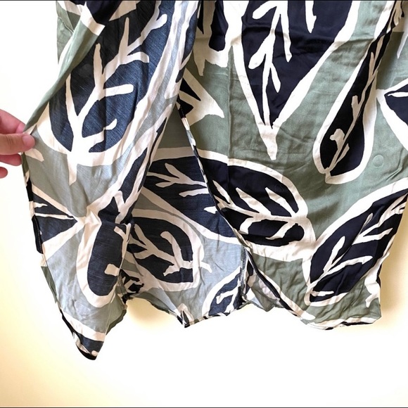 Zara Leaf Print Ruched Midi Skirt - Picture 3 of 4